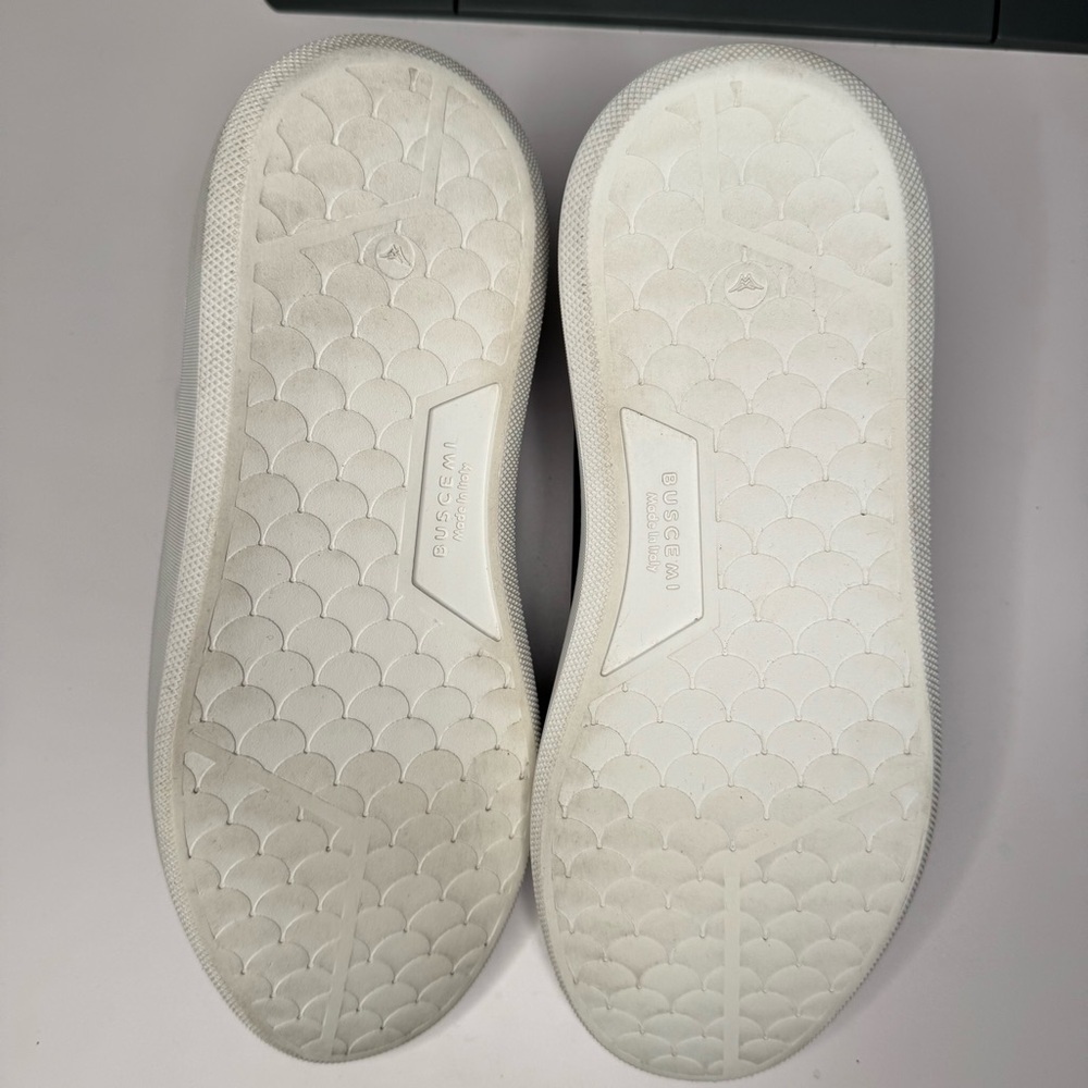 Buscemi Black Italian Leather White Sole Low Top Sneakers w/ Tan Lining Size 38 - Picture 11 of 16